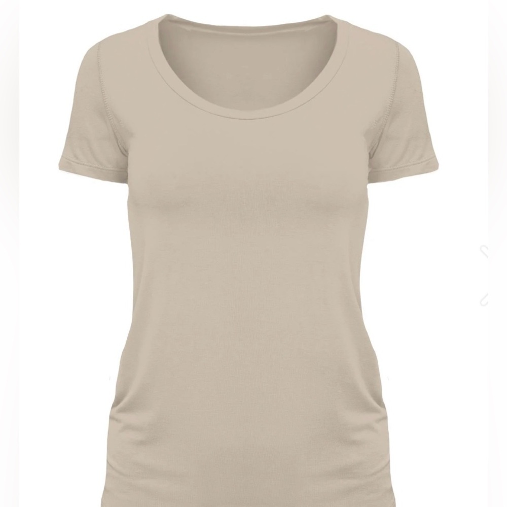 NWT Women's Kickee Pants Solid Short Sleeve Scoop Neck Tee in Burlap - Sz L